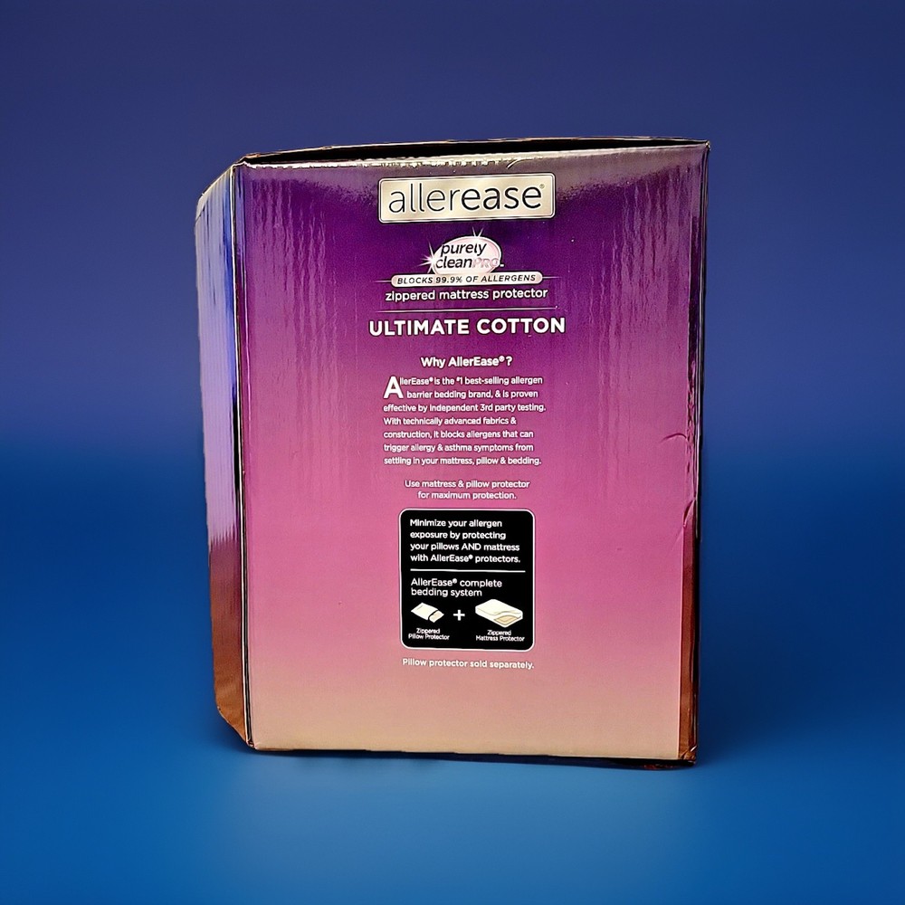AllerEase Ultimate King Mattress Protector Cotton Waterproof Allergen Barrier