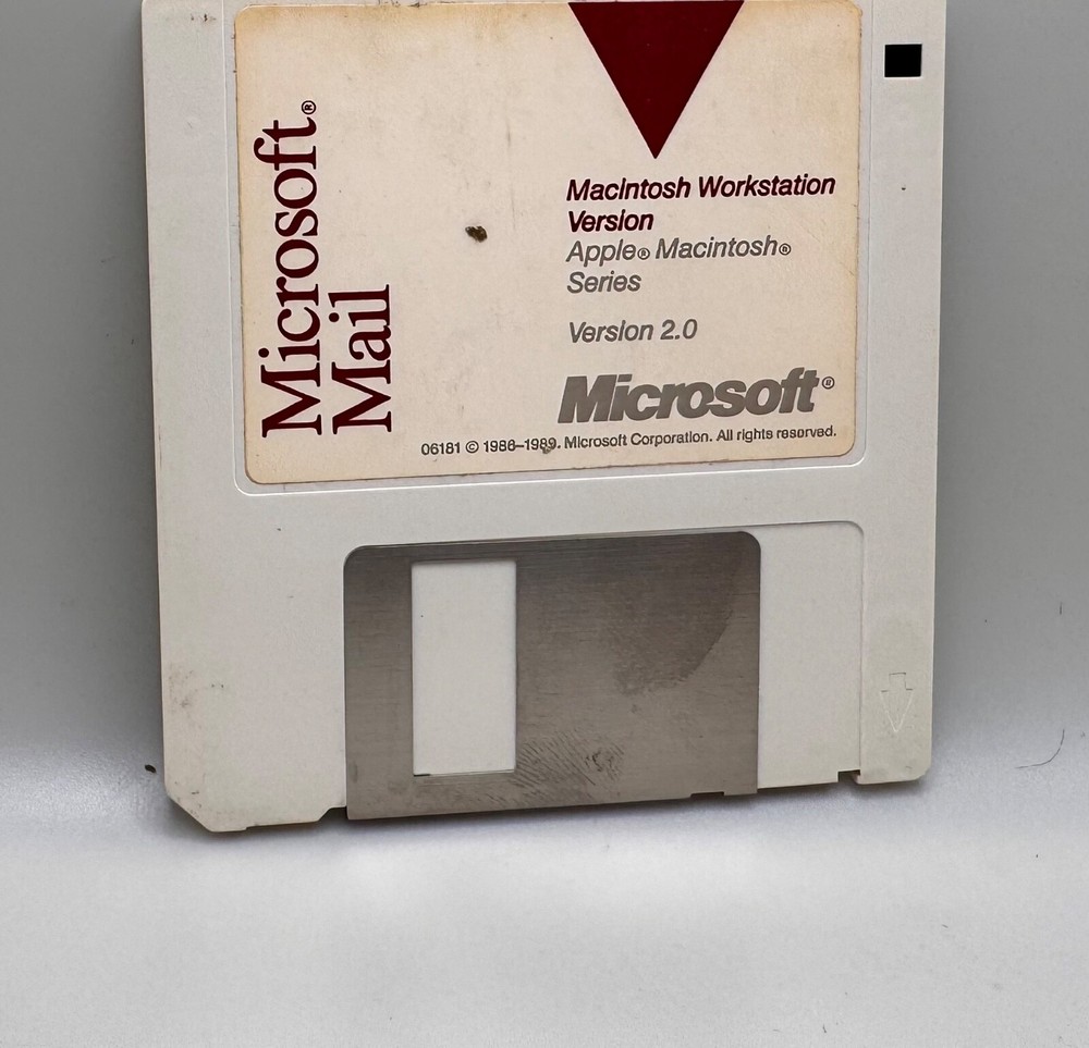 Microsoft Mail Macintosh Workstation Version 2.0 Apple Floppy
