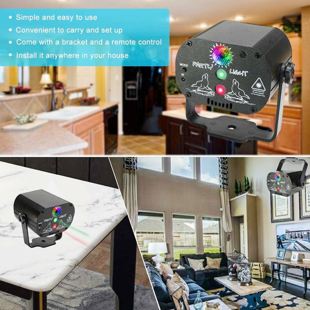 1024Pattern DJ Disco Stage Party Lights Laser Light RGB Strobe Projector &Remote