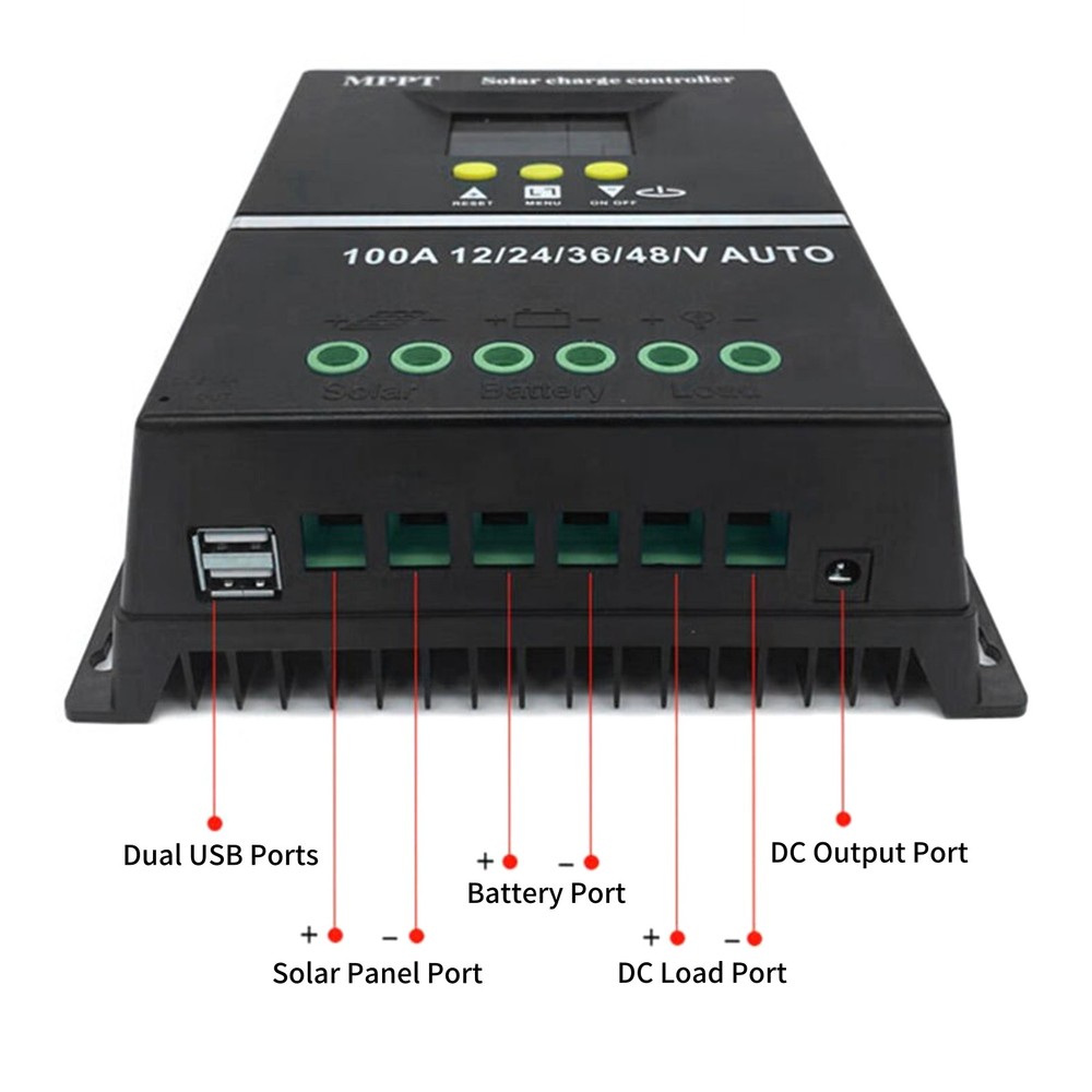 MPPT 100A 12V/24V/36V/48V Solar Charge Controller Auto Controller Battery Charge