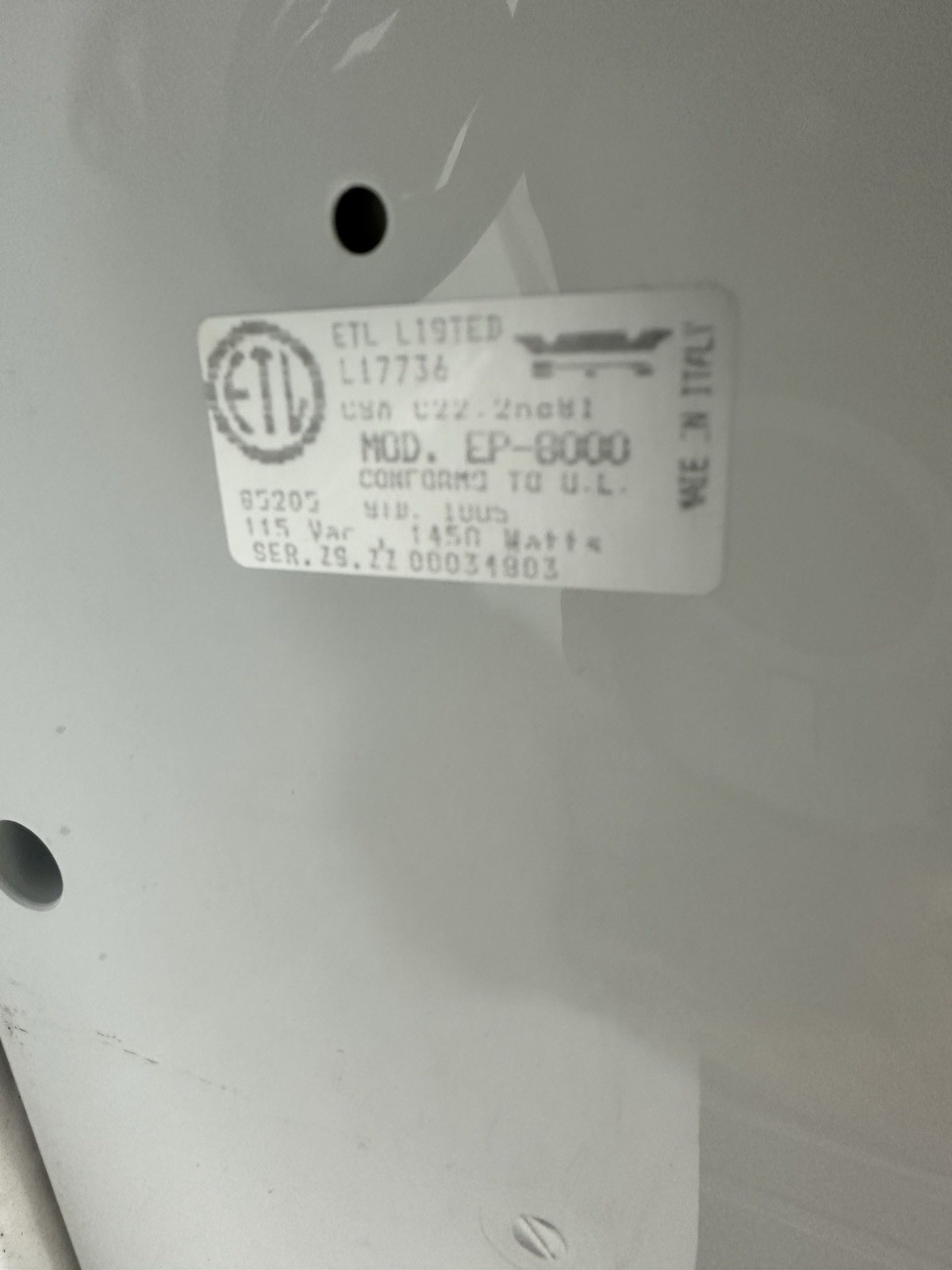 Euro-Pro EP 8000 Steam Generator Pressor Iron Professional Pressing