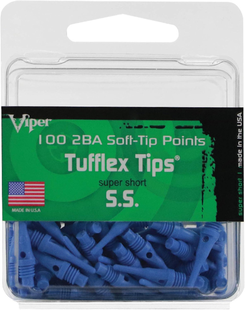 Dart Accessory: Tufflex S.S. (Super Short) 2BA Thread Soft Tip Dart Points (100