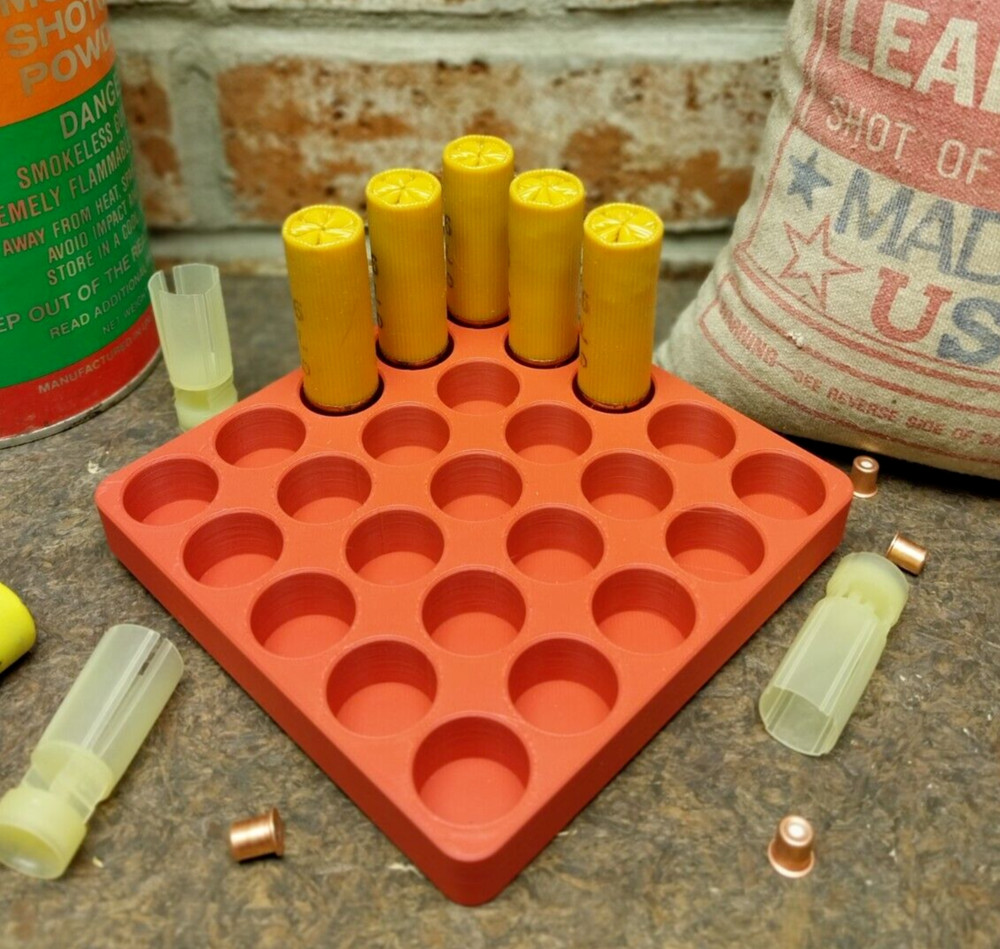 20 Gauge Shot Shell Reloading Tray/Block  25 Shells