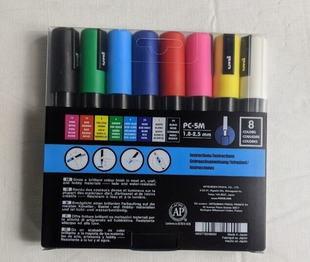 PC-5M Medium Bullet Paint Marker Set (8-Colors)