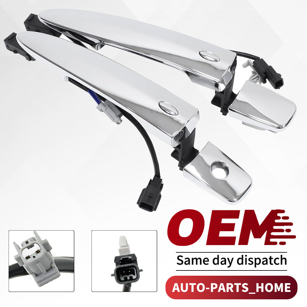2X Front LH&RH Outside Door Handle Chrome For 2013-2018 Nissan Sentra S SL SR SV