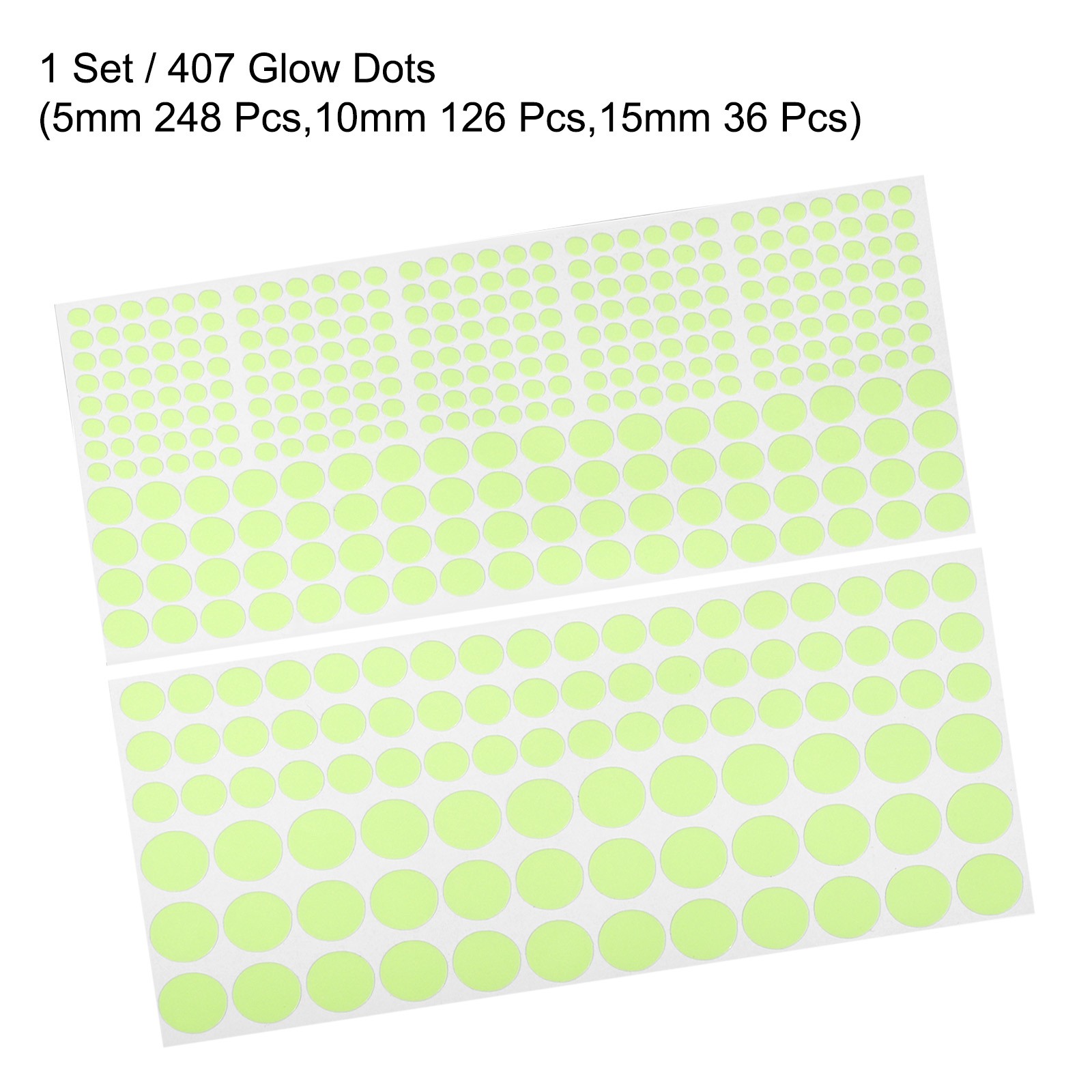 Glow in the Dark Tape Dots 0.2" 0.39" 0.59" Dots 407 Glow Dots Green 1set