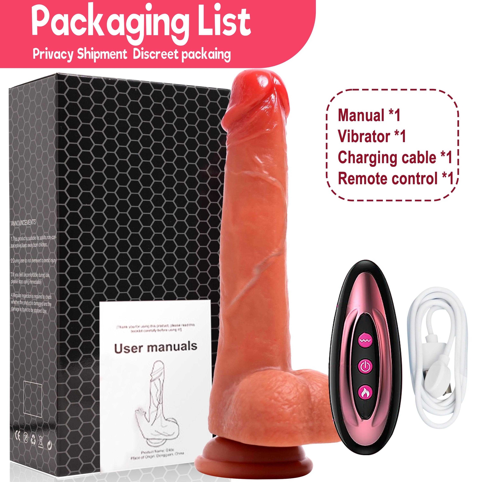 Thrusting Anal Butt Plug Dildo Vibrator Prostate Massager Sex Toys for Men Women