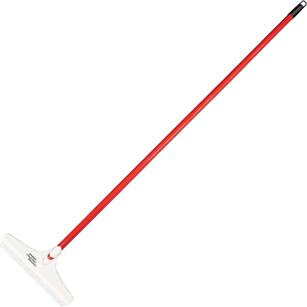 Lightweight Carpet Rake with 12" Head and Long 51" Handle - Compact Solution