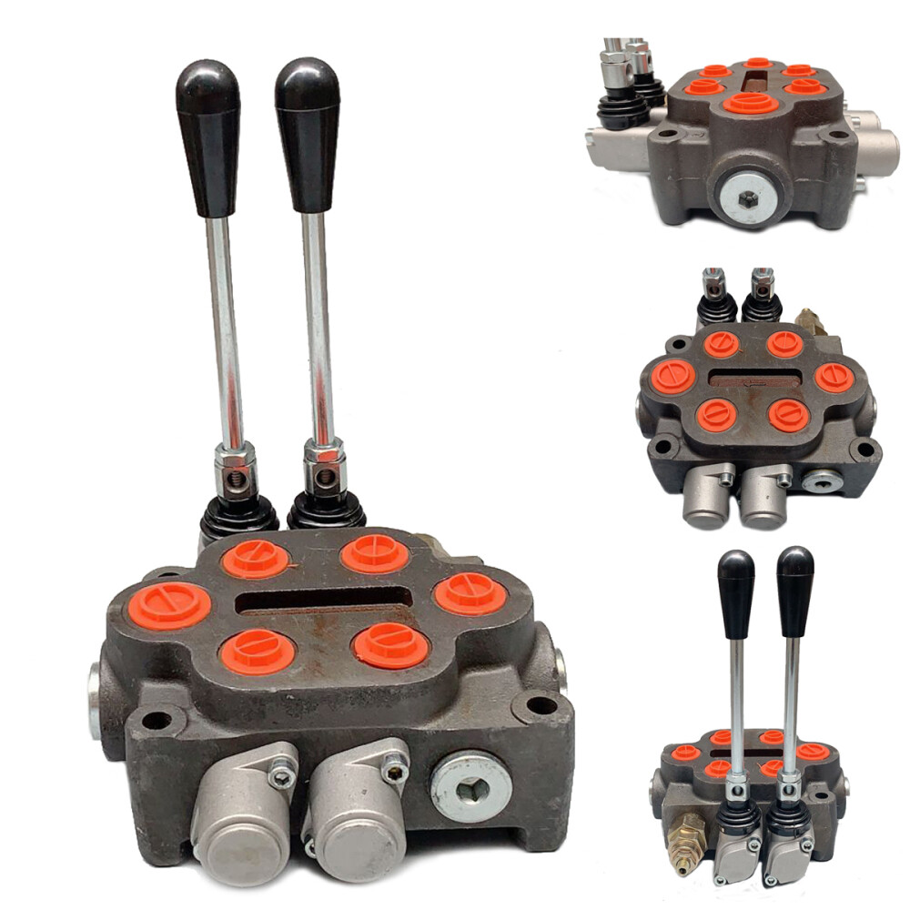 2 Spool 25 GPM Hydraulic Directional Control Valve Tractor Loader Double Acting