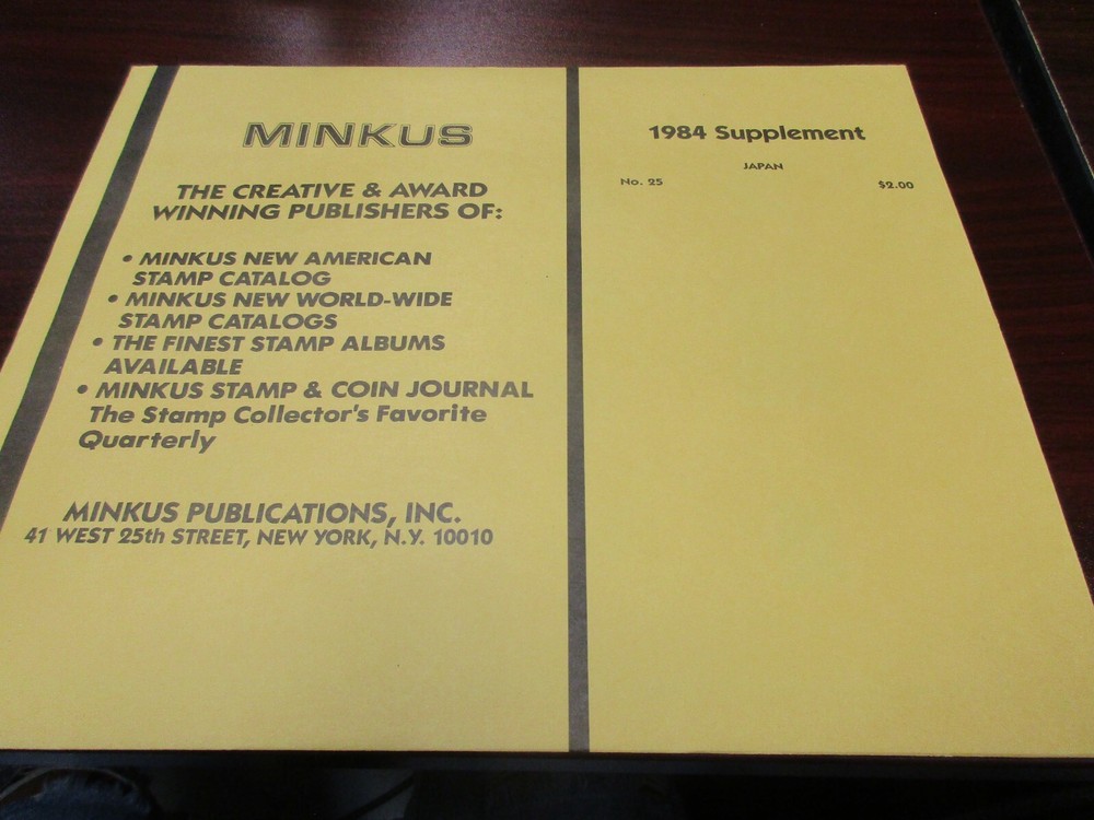 "MINKUS" ALBUM PAGES 1984  SUPPLEMENT  JAPAN  W/FREE SHP.