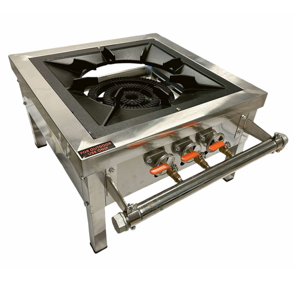 HD Stainless Steel High Pressure Square Propane Stove Burner 150,000 BTU