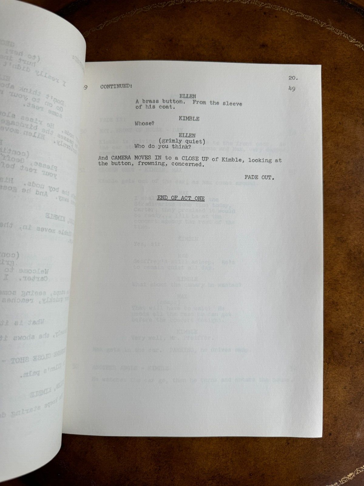 The Fugitive Script Tv Show Episode "With Strings Attached"
