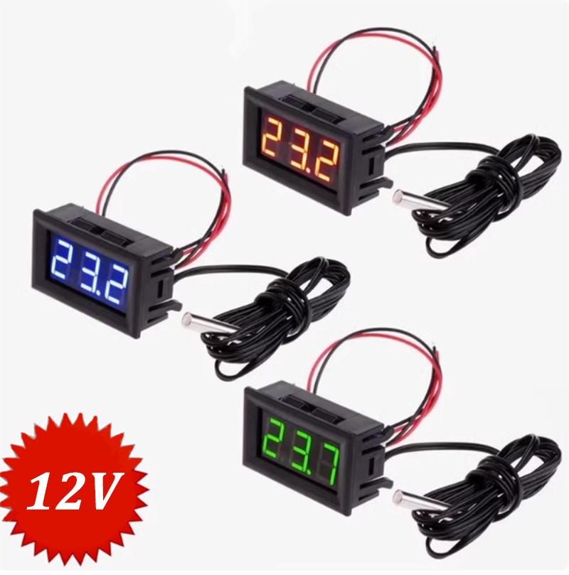 12V Digital Temperature Controller Temp Thermostat Probe LED With Sensor Wire 1m