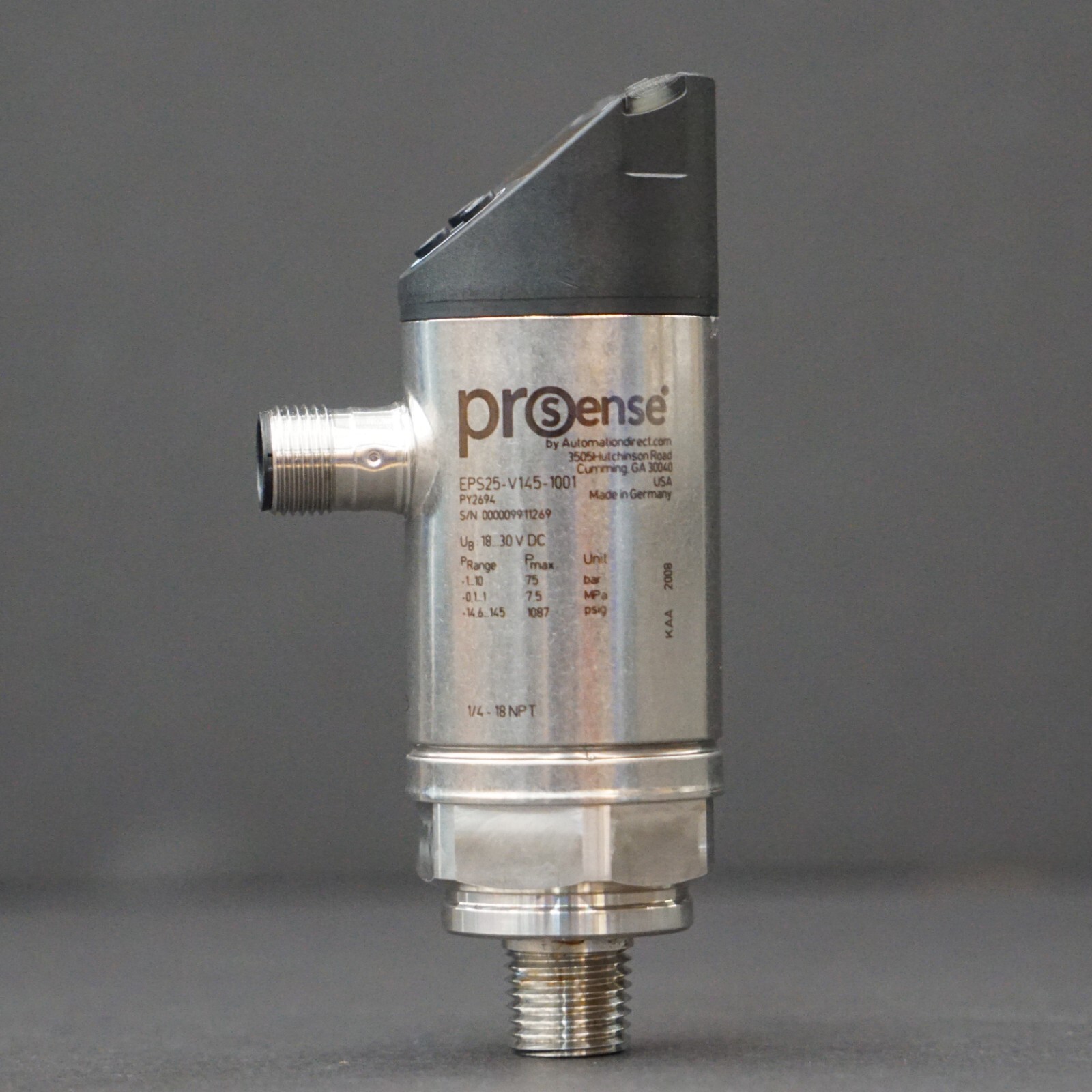 ProSense EPS25-V145-1001 Digital Pressure Sensor 18-30 VDC