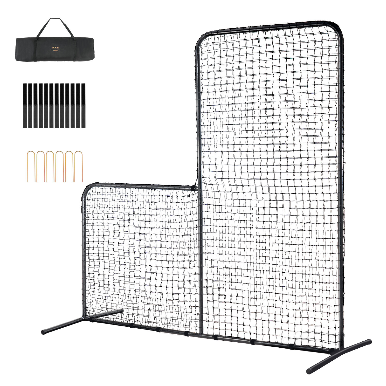 VEVOR L Screen Baseball Pitching Net for Batting Cage Softball Screen 7x7ft