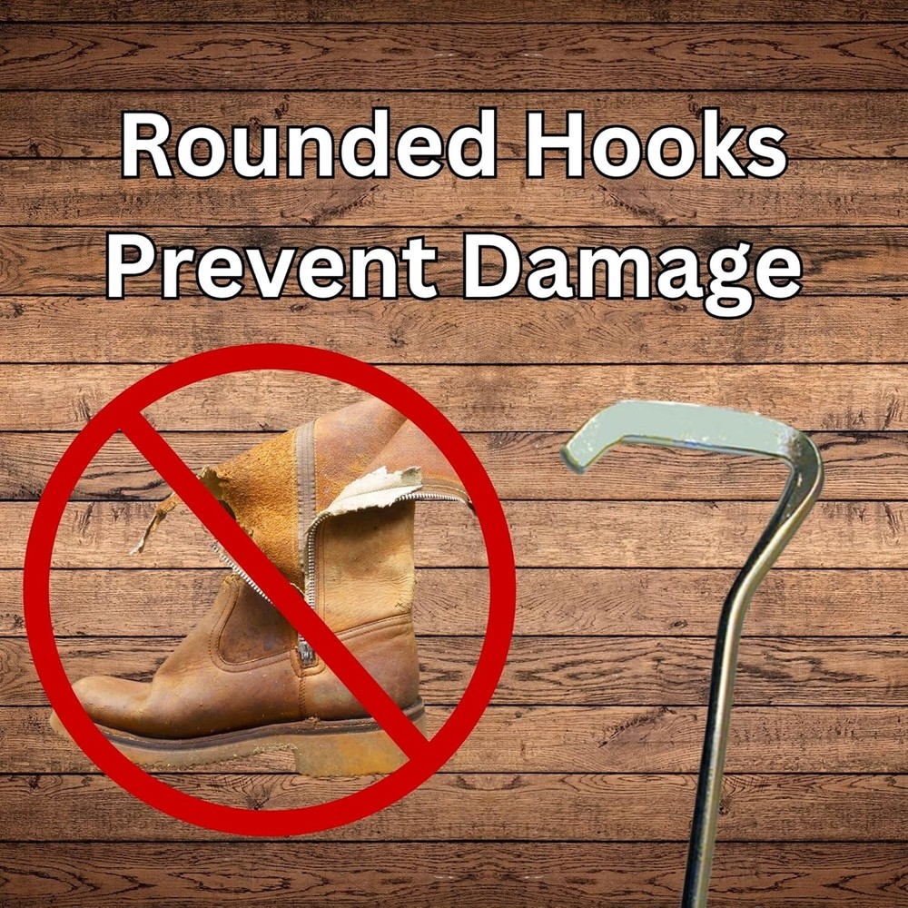Wooden handle boot hooks shoe puller tool for riding boots