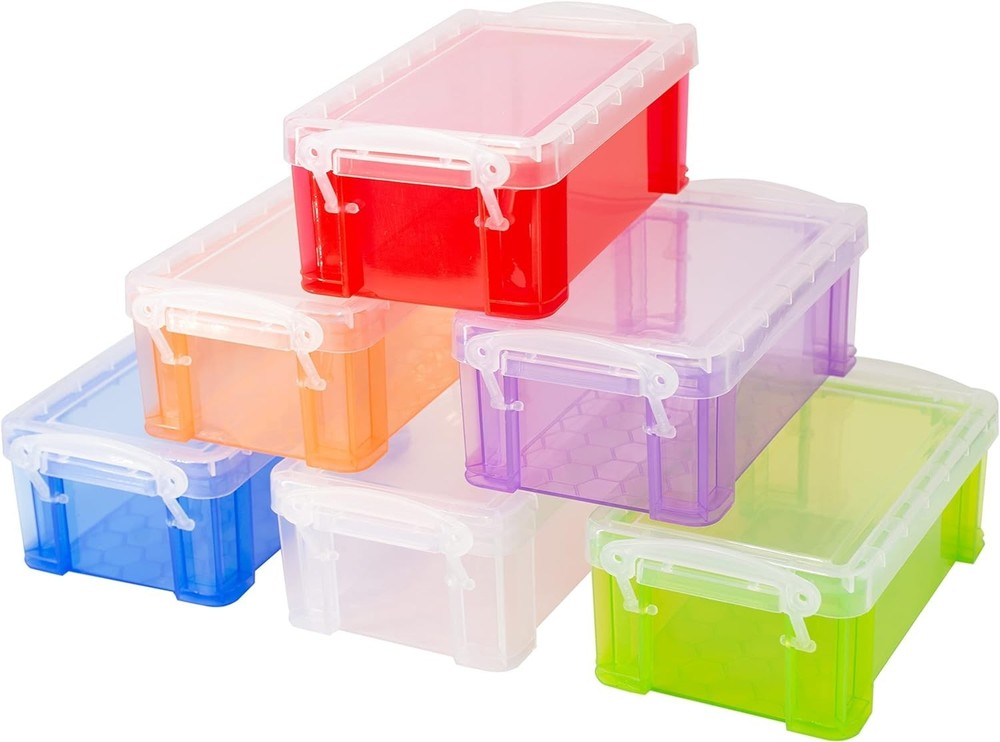 Small Plastic Box, 5" X 2.8" X 2" Stackable Mini Storage Box with Lid, Clear ...