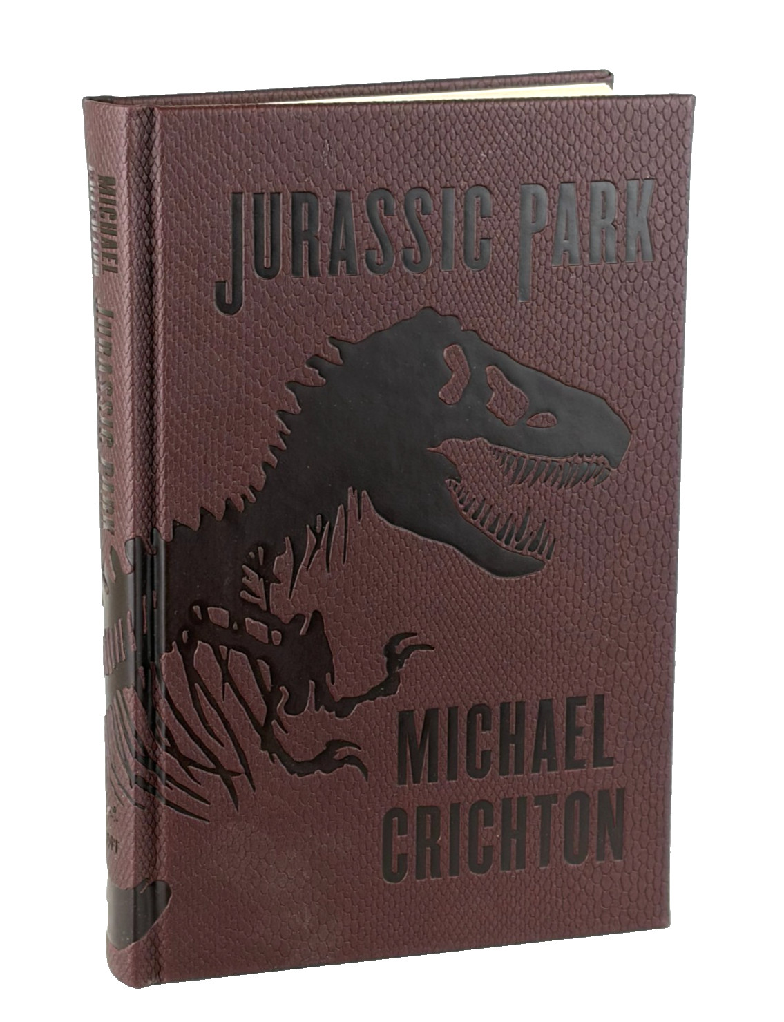 Rare - JURASSIC PARK by Michael Crichton Deluxe Dinosaur Skin Cover Edition NEW