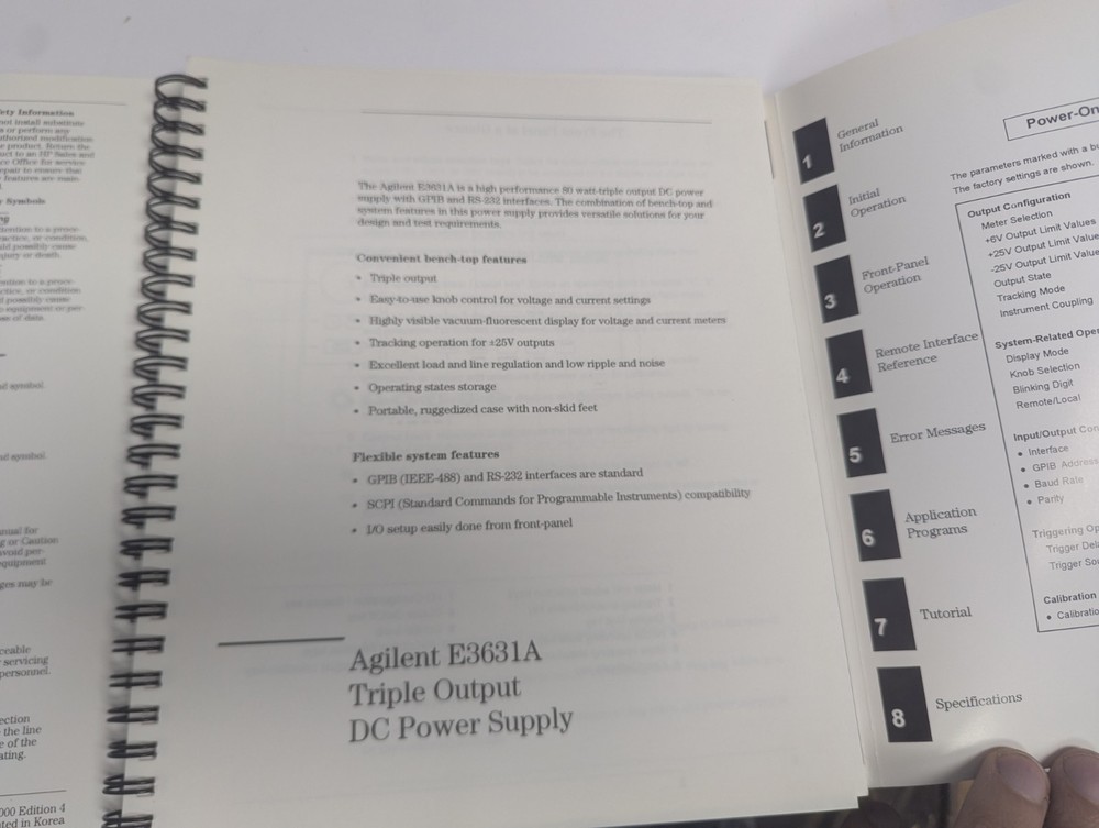 Agilent E3631A Triple Output DC Power Supply User's Guide