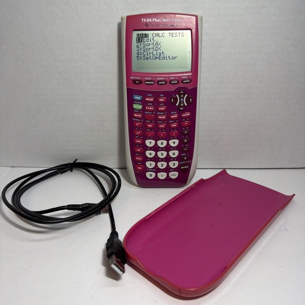 Texas Instruments TI-84 Plus Silver Edition Graphing Calculator Pink Pre-Owned