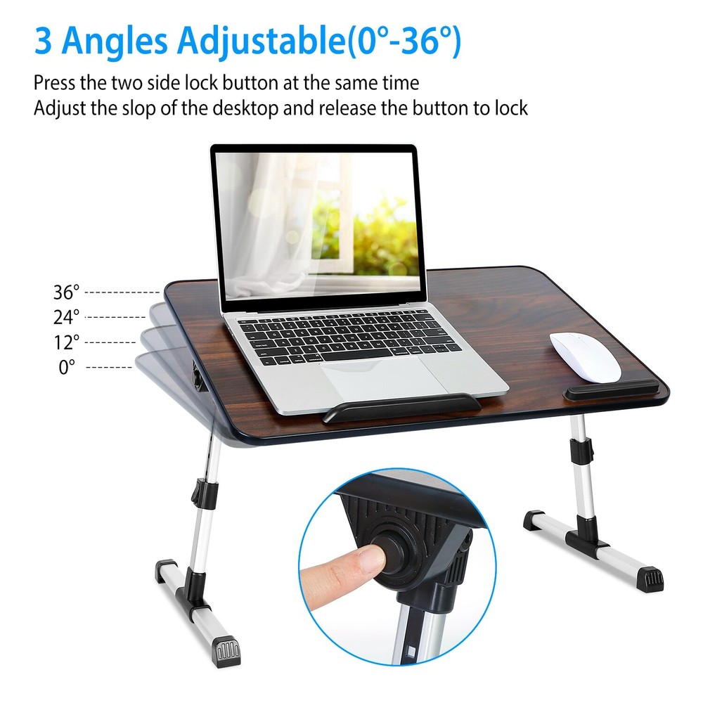 Foldable Laptop Table Stand Lap Sofa Bed Tray Computer Notebook Desk Adjustable