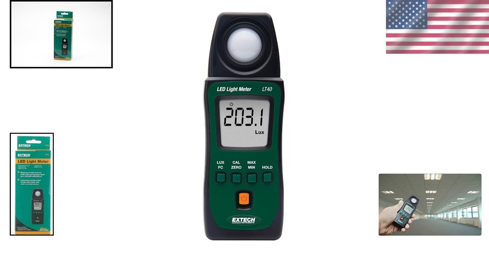 User-Friendly LED Light Meter with Backlit Display - Excellent for Professionals