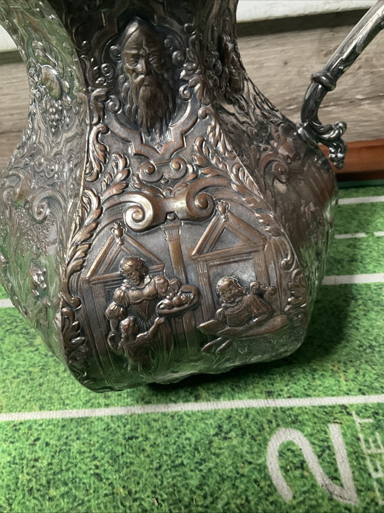 SILVERPLATE on Copper PITCHER Dutch Colonial