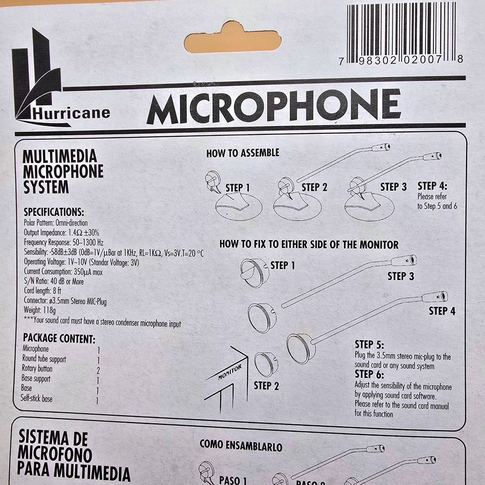 Hurricane Multimedia Microphone System for Computer PC Laptop with Stand Mounts