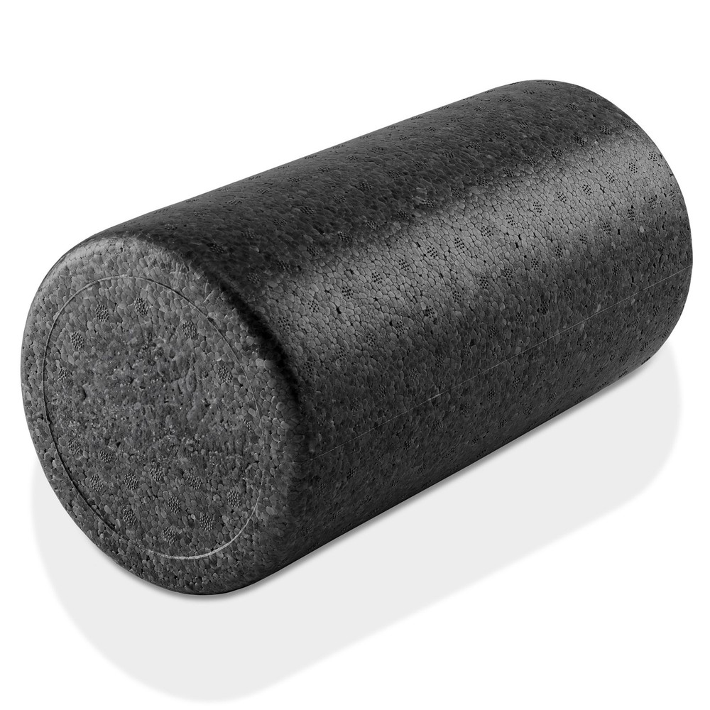 12" High-Density Foam Exercise Roller - Round Black