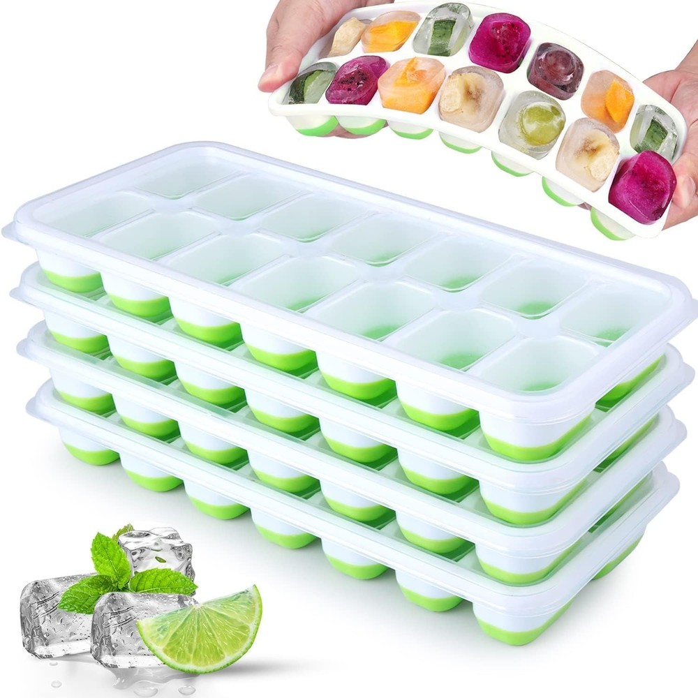 Silicone Ice Cube Tray,  Easy-Release & Flexible 14-Ice Cube Trays