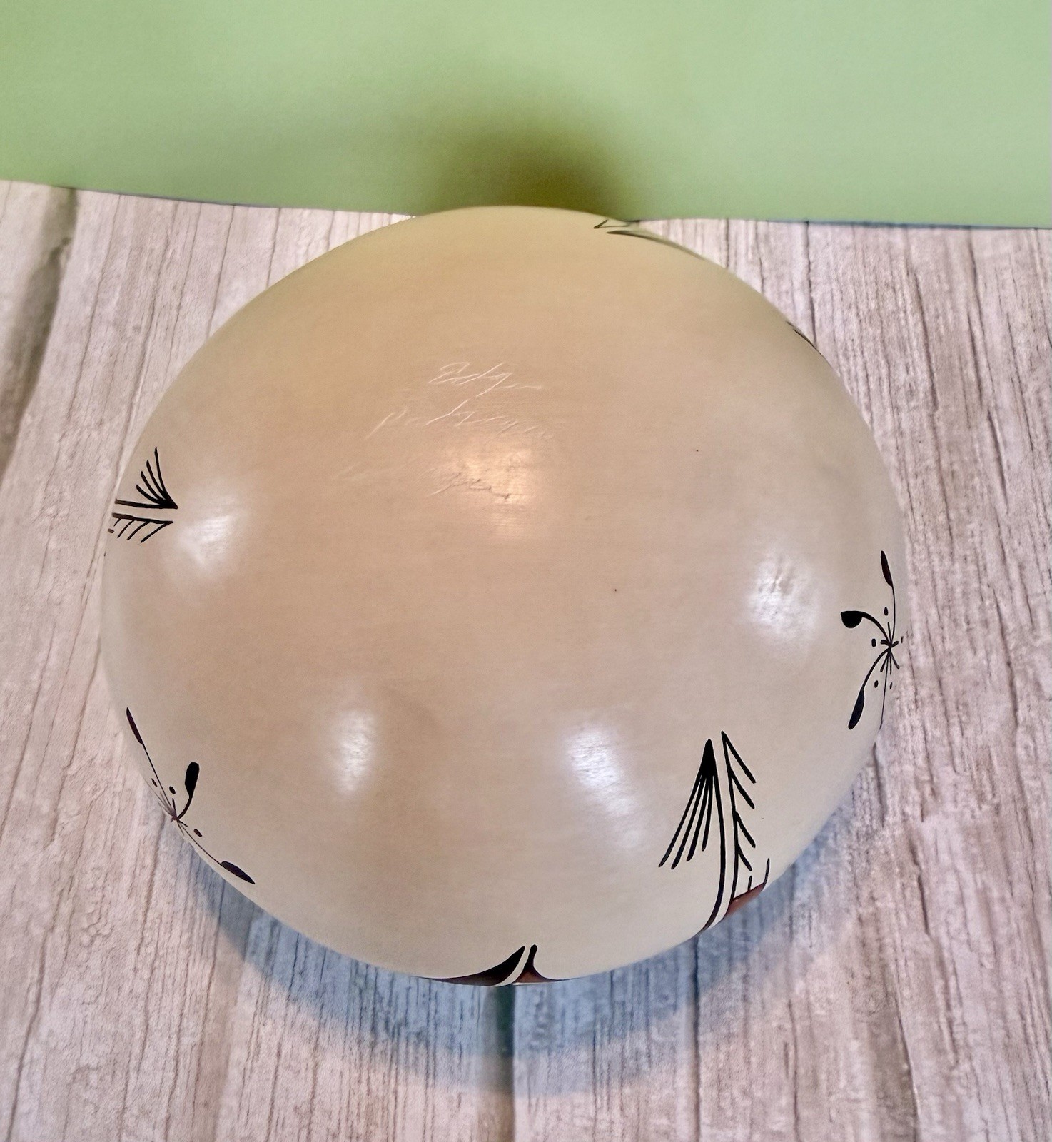 Vintage Mata Ortiz Pottery Rounded Bottom Seed Pot 5.5" W 3.5" T Artist Signed