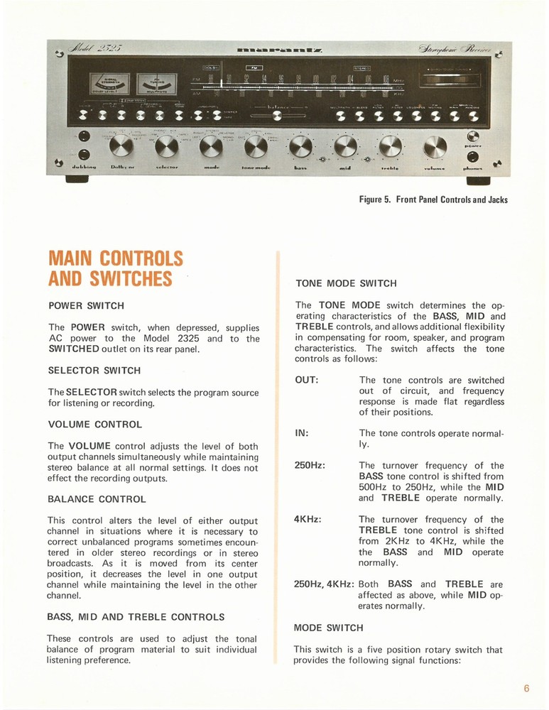 MARANTZ 2325 Receiver Instruction Manual COLOR - CLOSURE - JACKET - XL FOLDOUTS!