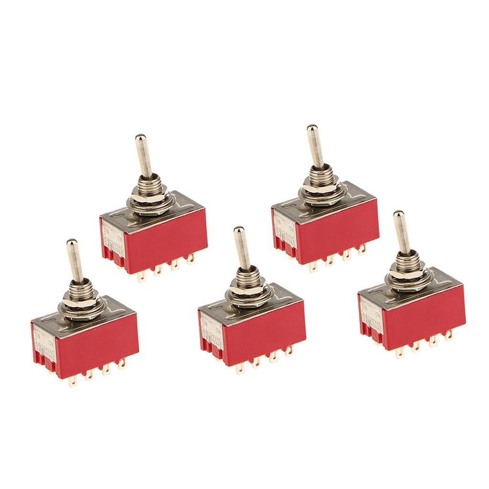 5x Toggle Switch on / on PDT + 12-pin Round Handle