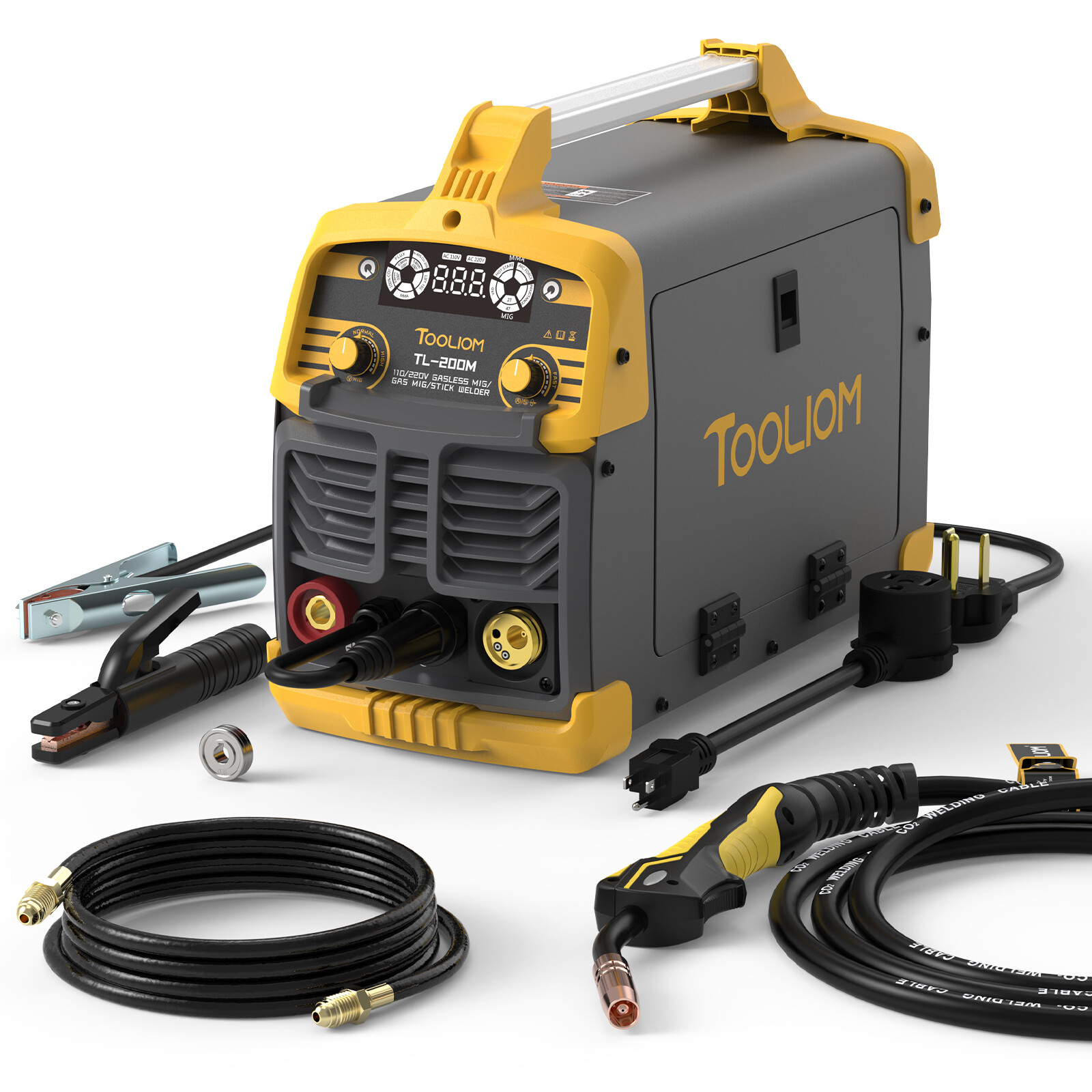200A MIG Welder, Gasless/Gas MIG/Lift TIG/Stick 110/220V IGBT Welding Machine