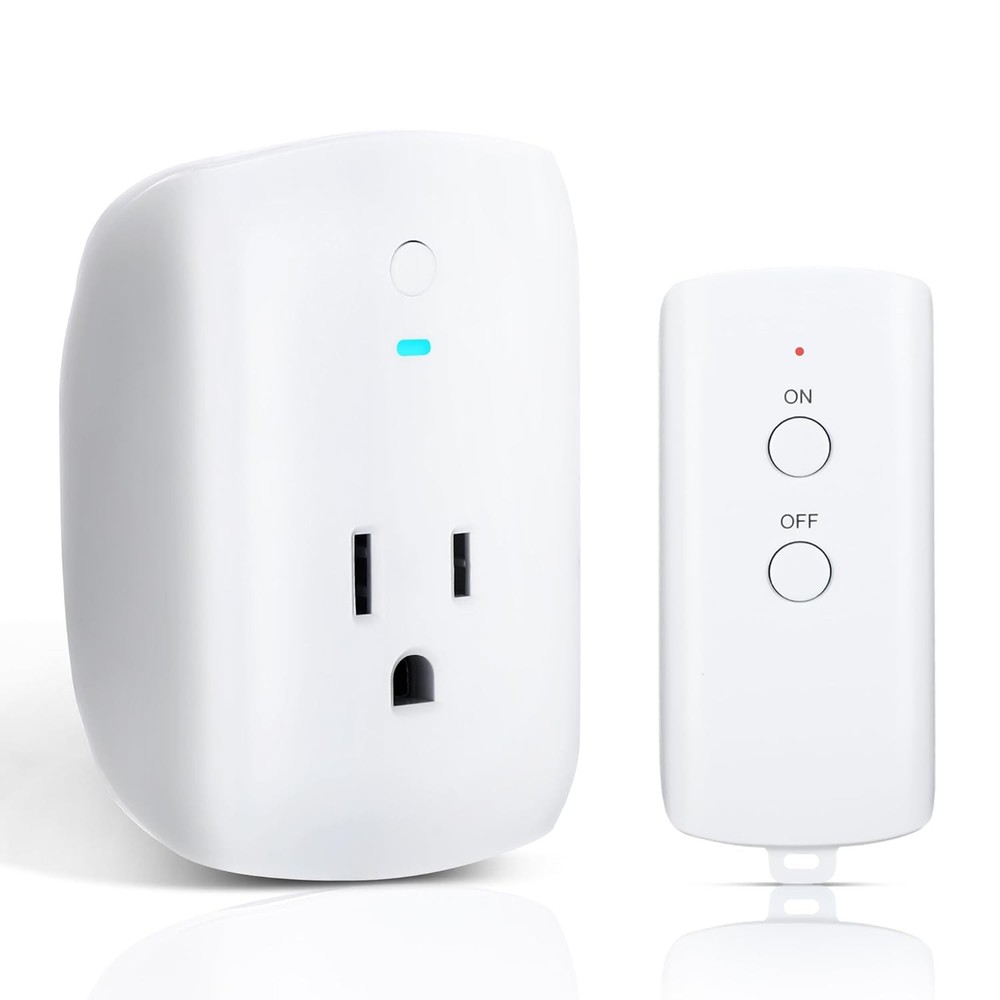 1 Pack 80 FT RF Range Remote Control Outlet, 15A Wireless Light Switch Plug