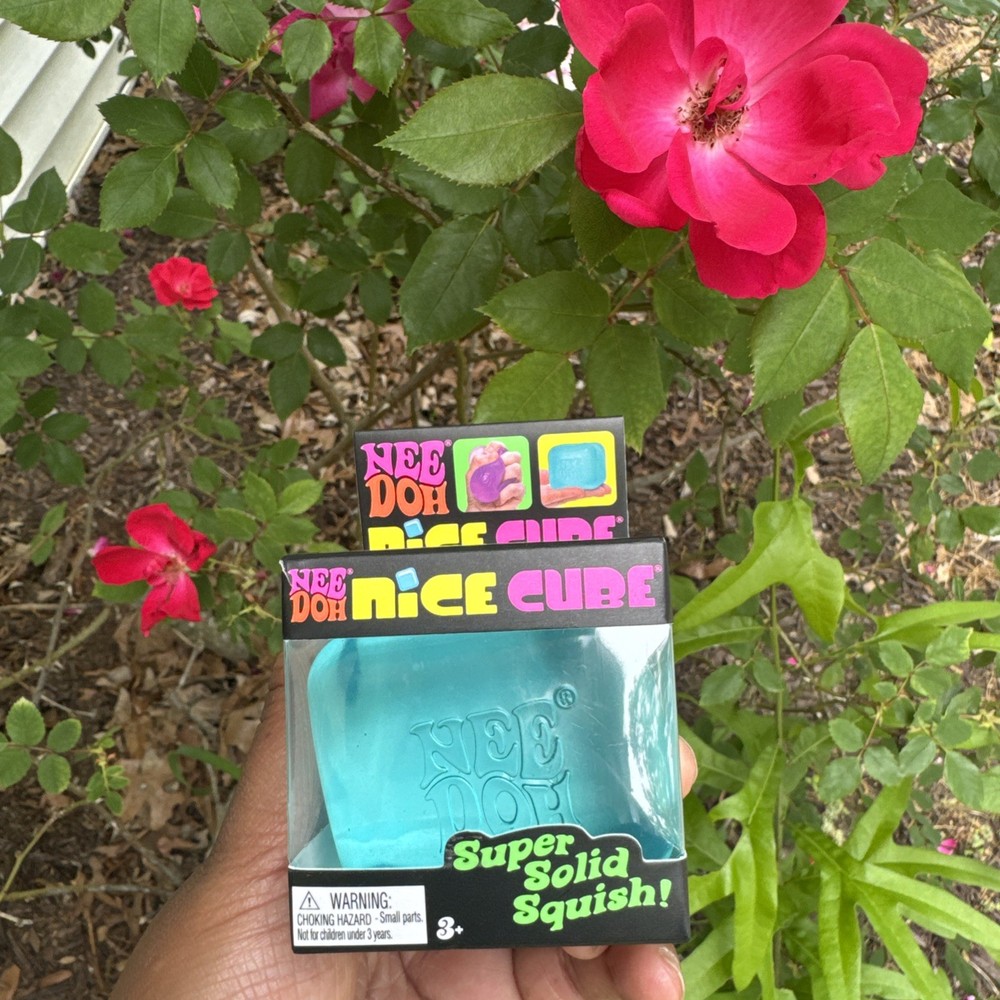 NEW Nee Doh Needoh Nice Cube Super Solid Squish Blue Toy