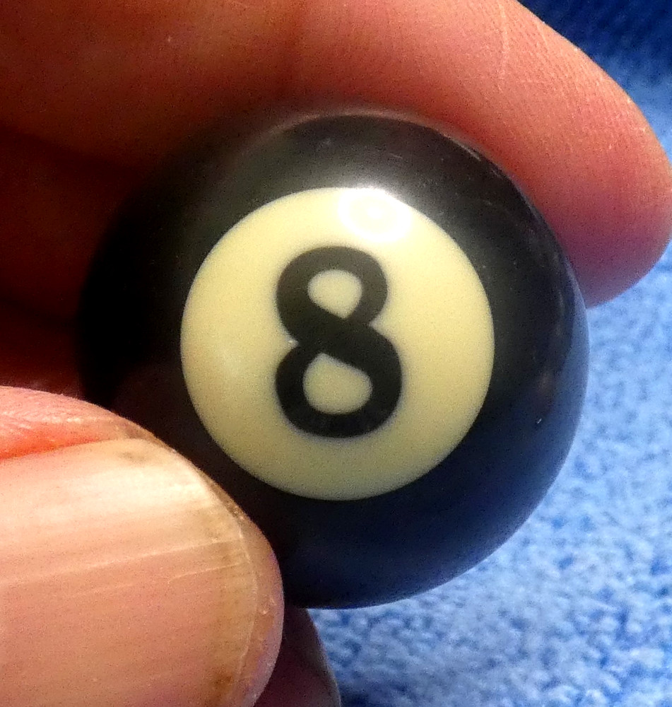 Mini 1” Pool Billiards Ball #8 Solid Black Replacement