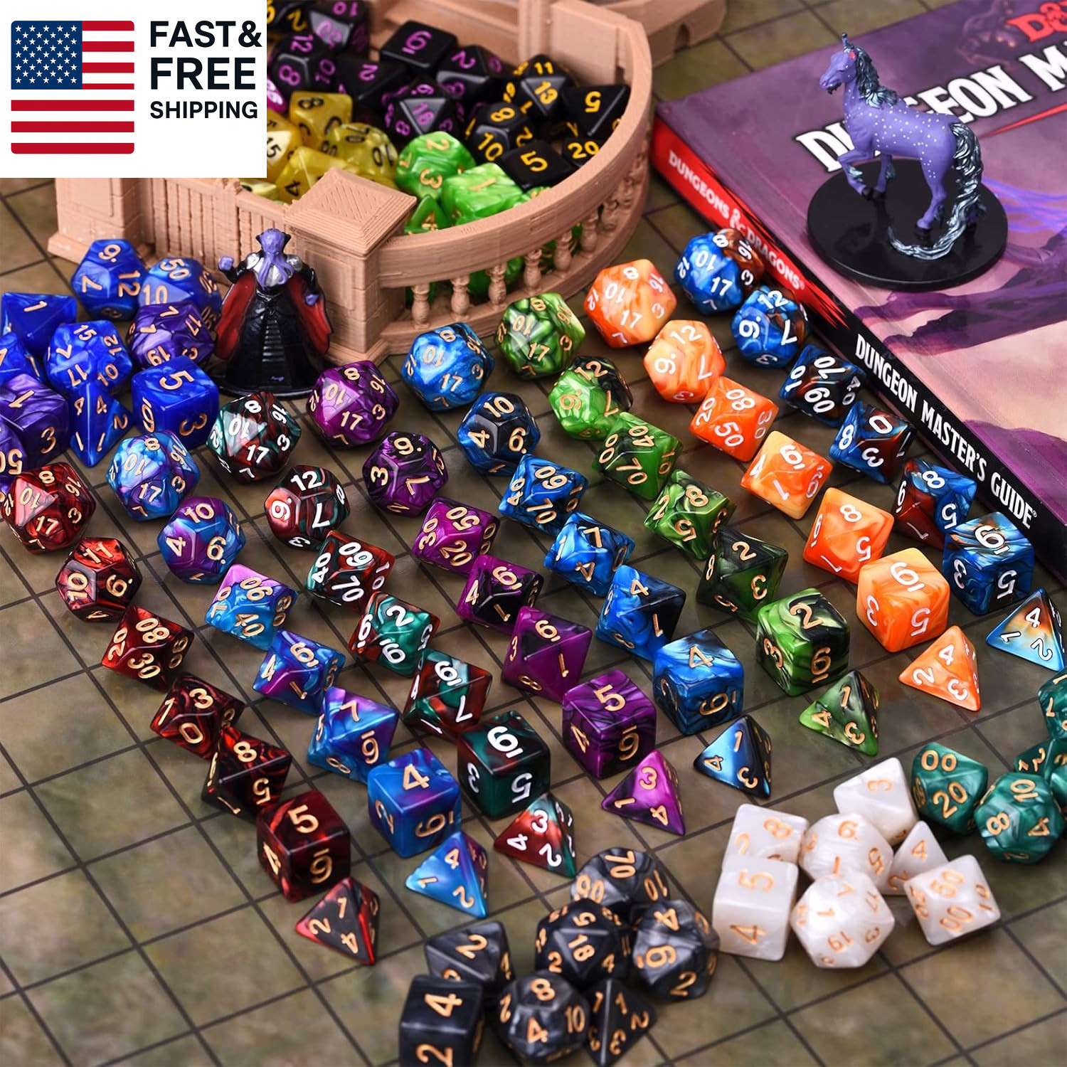 DND RPG Dice Sets 30 X 7 Polyhedral Dice (210Pcs) for Dungeons and Dragons Tabl