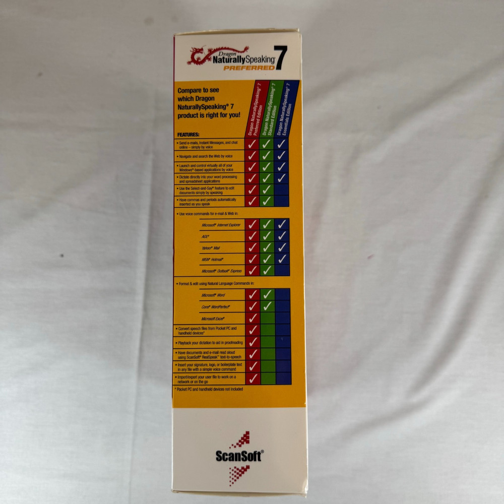 Dragon Naturally Speaking 7 Preferred - By Scansoft