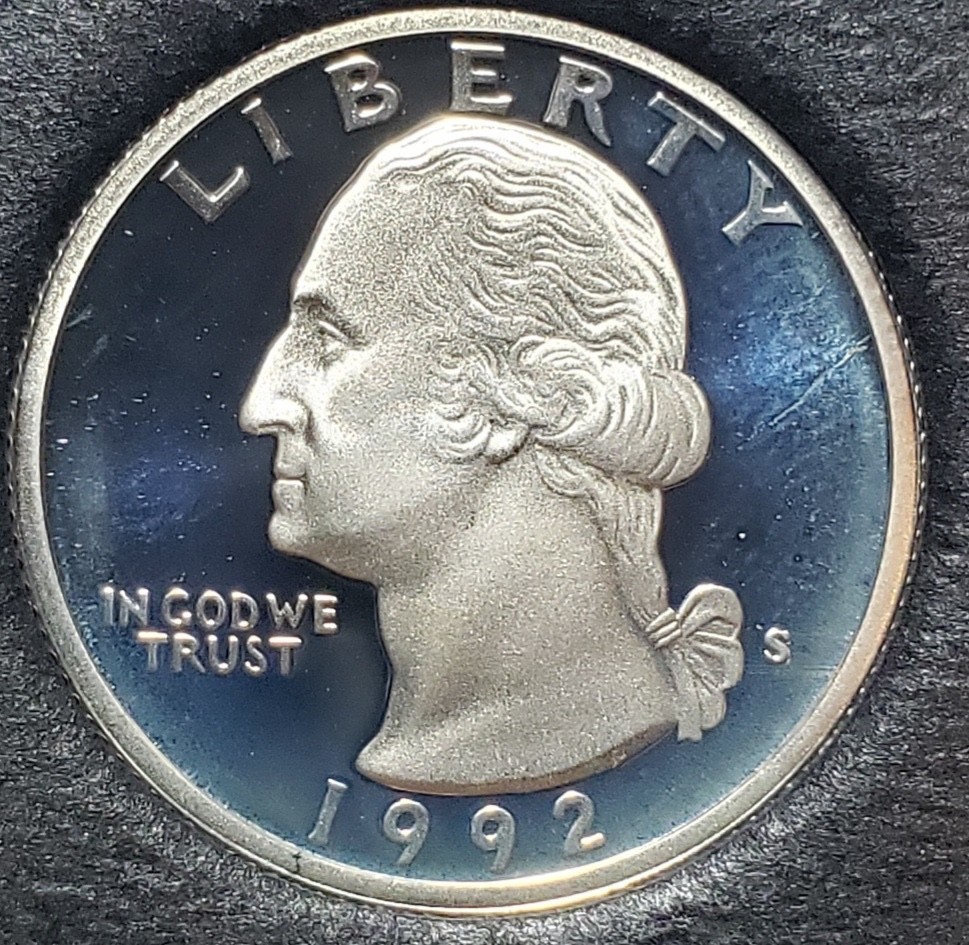 1992-S Gem Proof Silver Washington Quarter - Recent Set Break