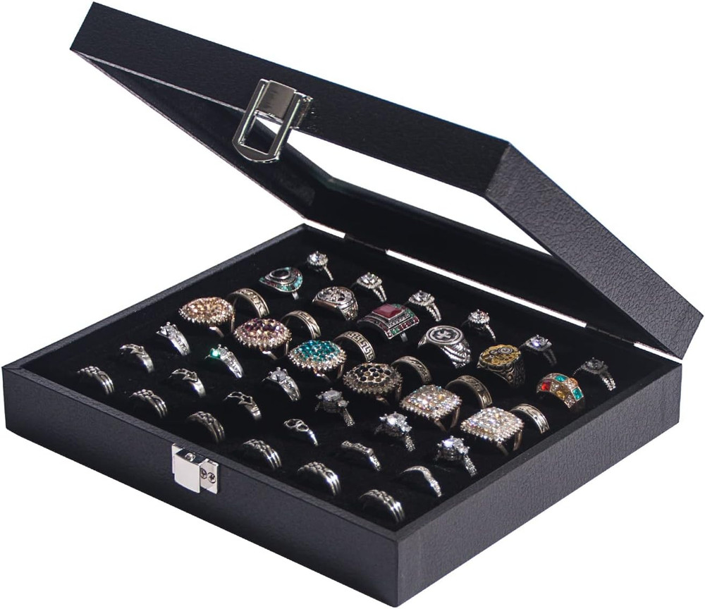 Ring Organizer Display Case Storage Tray Boxes for Multiple Rings