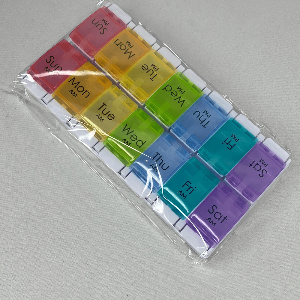 Weekly Medical Pill Organizer Multicolor 2 Sets