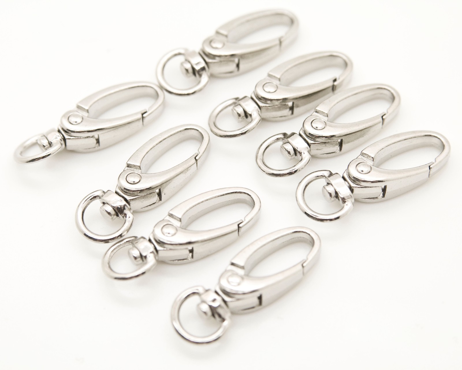 LOT 50 METAL OVAL LOBSTER SWIVEL CLASP 1.5" (37mm) SIZE - SILVER - FOR BAG/STRAP