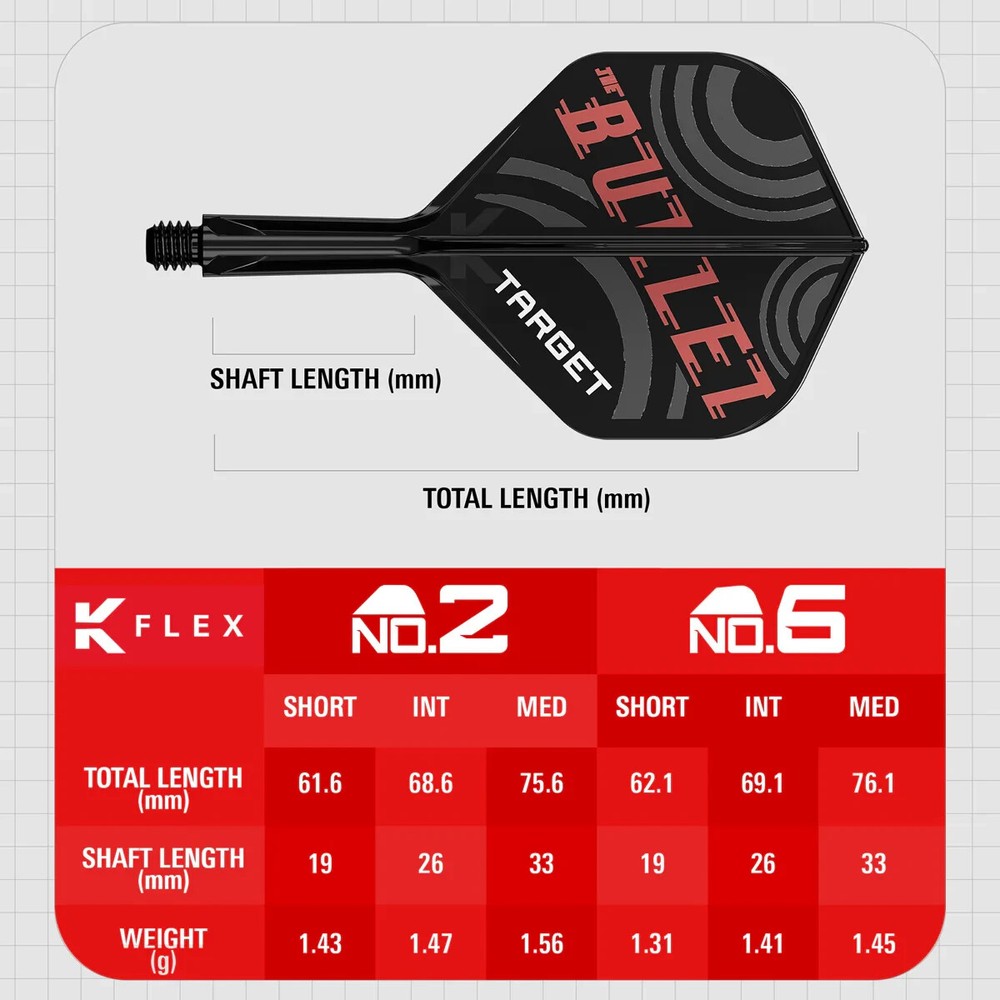 STEPHEN BUNTING TARGET K-FLEX 1 PIECE MEDIUM SHAFT NO2 FLIGHT