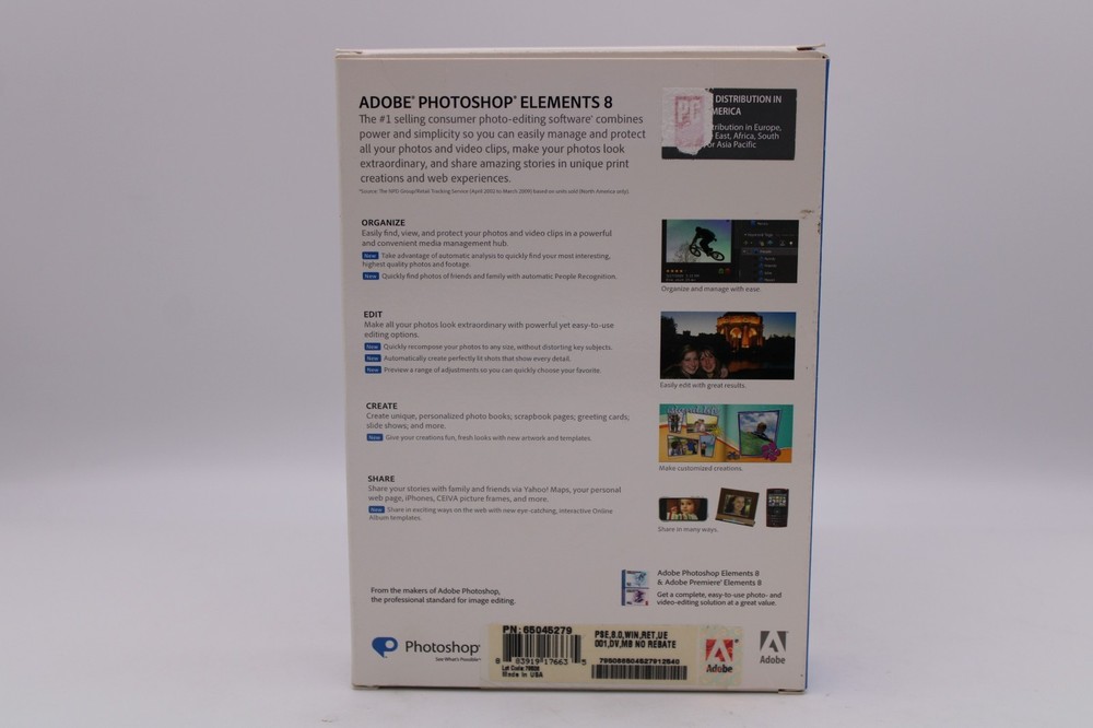 Adobe Photoshop Elements 8 Software Disc wSerial Number Install Key