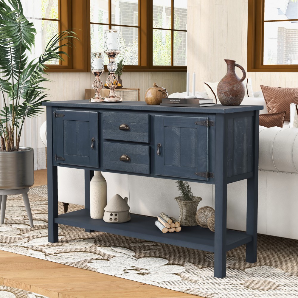 46'' Solid Wood Sideboard Console Table Storage Cabinets for Living Room Kitchen