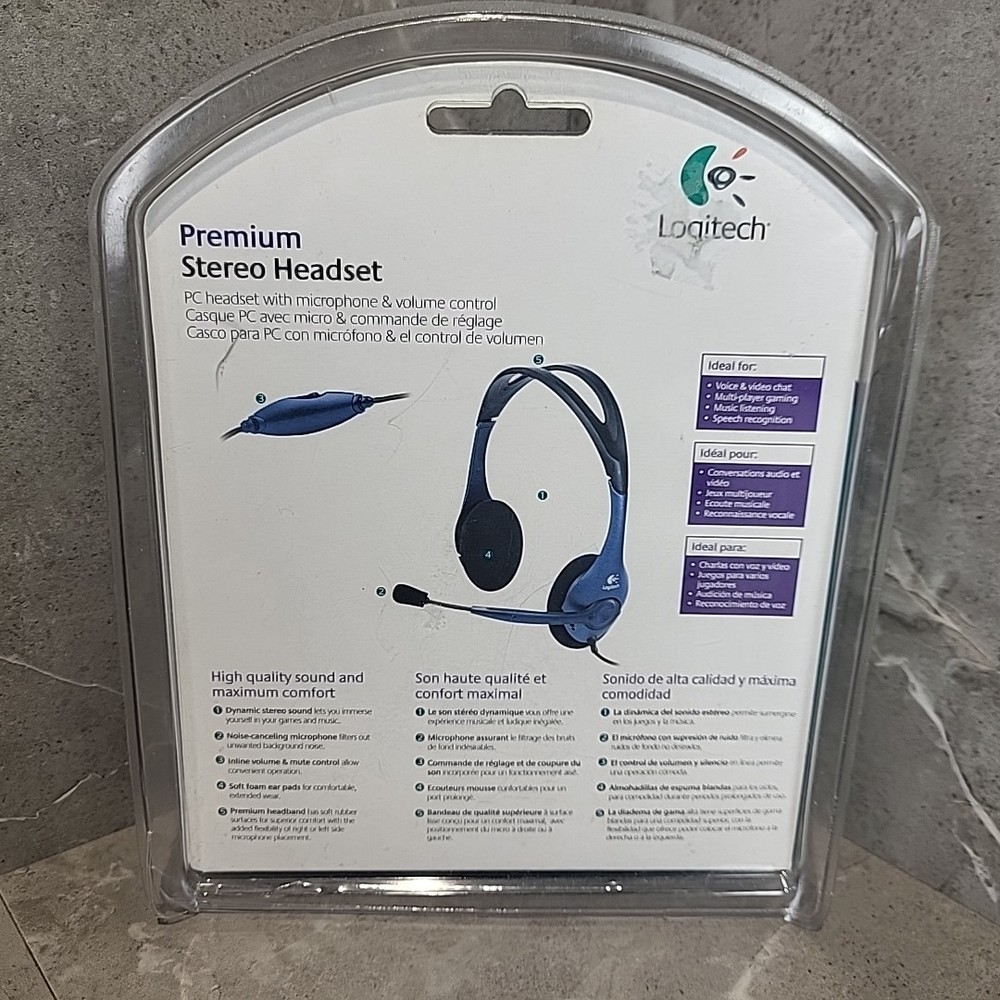 Logitech PC Premium Stereo Headset with Microphone & Volume Control *Read*