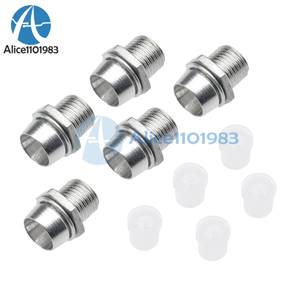 10 x 5MM Chrome Metal Silver Bezel LED Holder Panel Display Mount Base Rubber