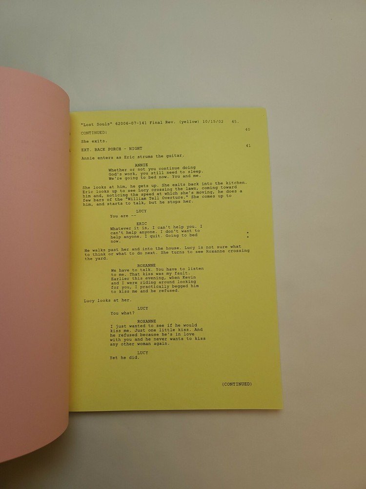 7TH HEAVEN / Brenda Hampton 2002 TV Script, Mackenzie Rosman "Lost Souls"