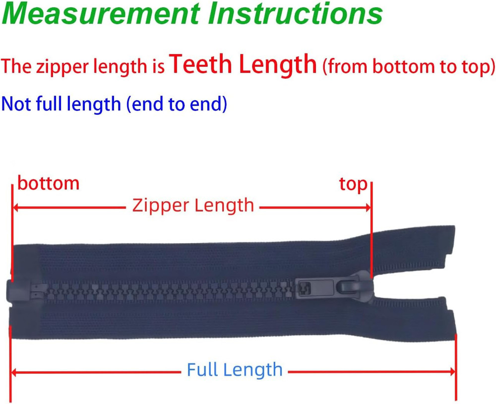 24" Jacket Zippers #5 Separating Black Plastic Zipper Replacement 2 Pack